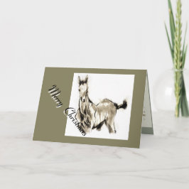 Japansk häst samurai art equestrian sumi helgkort