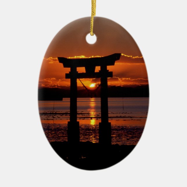 Japansk helgedom Nagao Julgransprydnad Keramik (Framsidan)