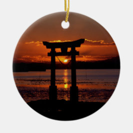 Japansk helgedom Nagao Julgransprydnad Keramik