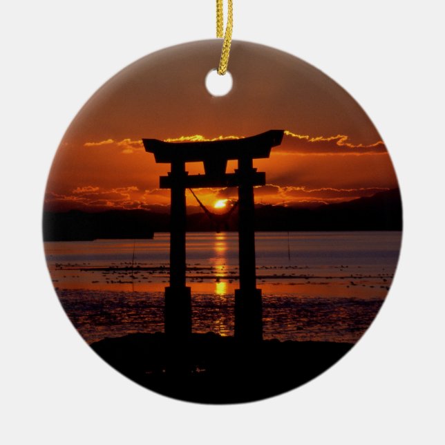 Japansk helgedom Nagao Julgransprydnad Keramik (Framsidan)