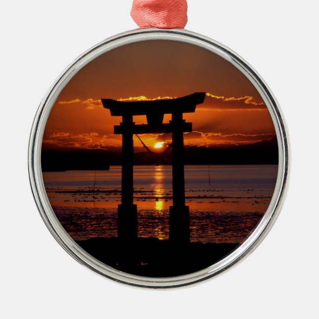 Japansk helgedom Nagao Julgransprydnad Metall (Framsidan)