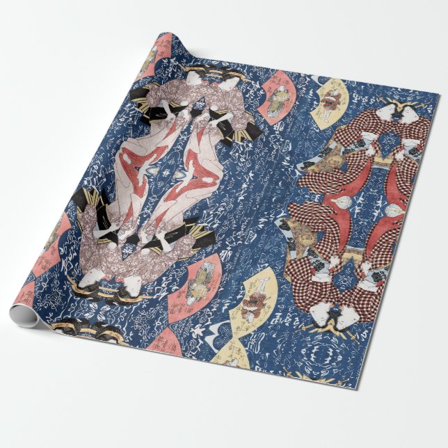 Japansk historik Geisha Presentpapper (Utrullad)