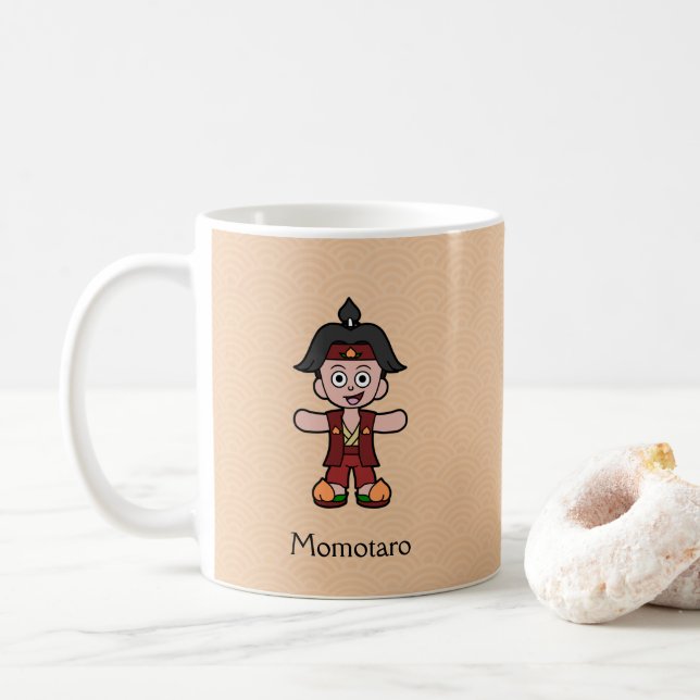 Japansk hjälte Peach Boy Momotaro Kaffemugg (Med munk)