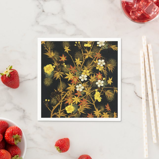 Japansk Höst löv Antique Rik Classic Art Pappersservett (Insitu)