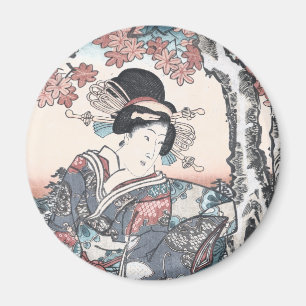 Japansk höst Ukiyo-e Momijigari ingen himegimi Magnet