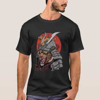 Japansk illustration art tiger samurai t shirt