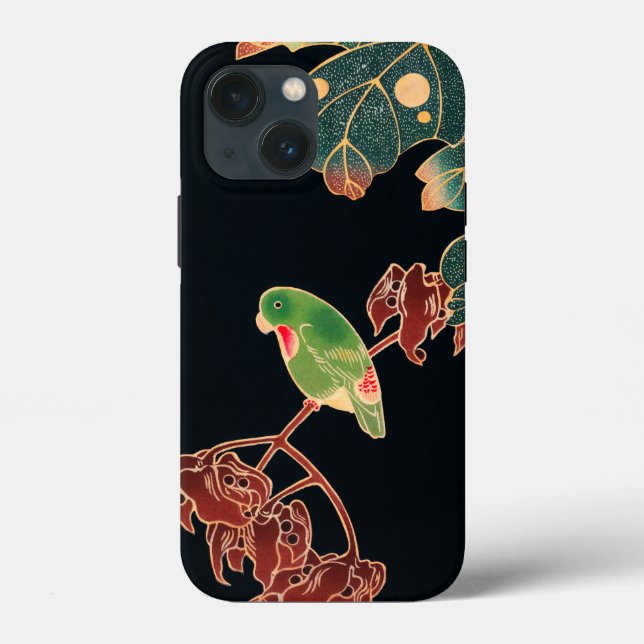 Japansk illustration av Paroquet Colorful Bird (Baksida)