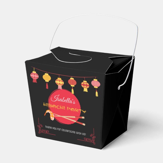 Japansk inbjudan till hönsdagstidningen Hibachi Pa Presentaskar (Framsidan Sidan)