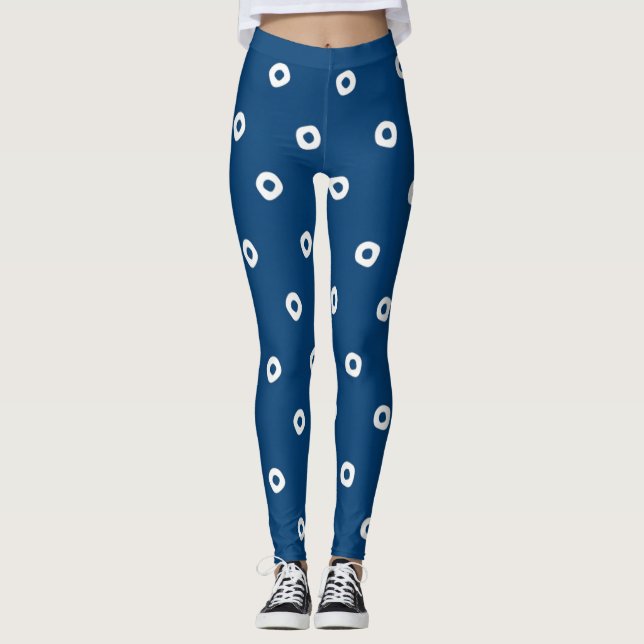 Japansk Indigo Blue Leggings (Framsida)