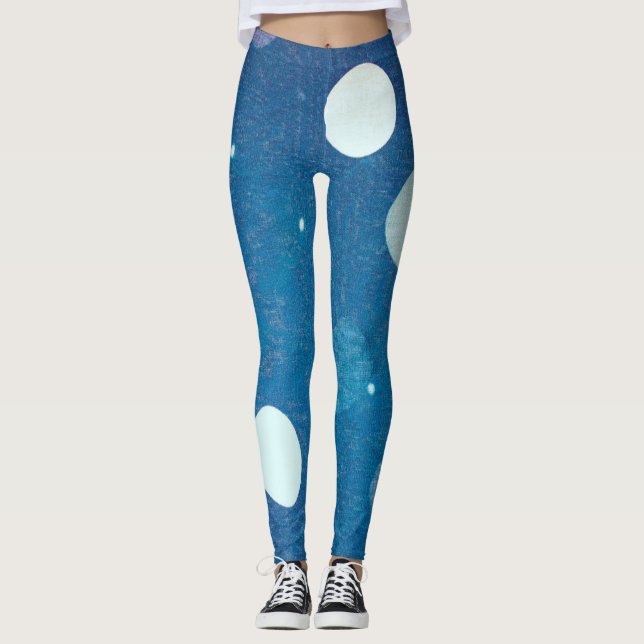 Japansk Indigo Dye Blue Leggings (Framsida)