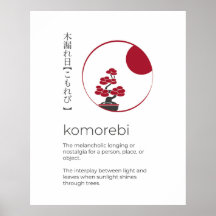 Japansk inspirationell Ord, Komorebi Wall Art