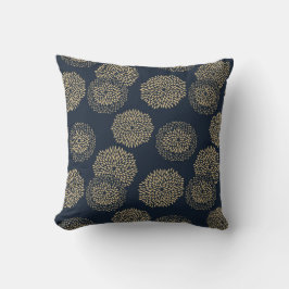 Japansk inspirerad mönster indigo och tan design 6 kudde