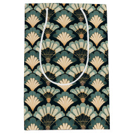 Japansk inspirerad Teal & Beige Fläkt