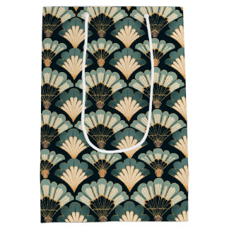 Japansk inspirerad Teal & Beige Fläkt