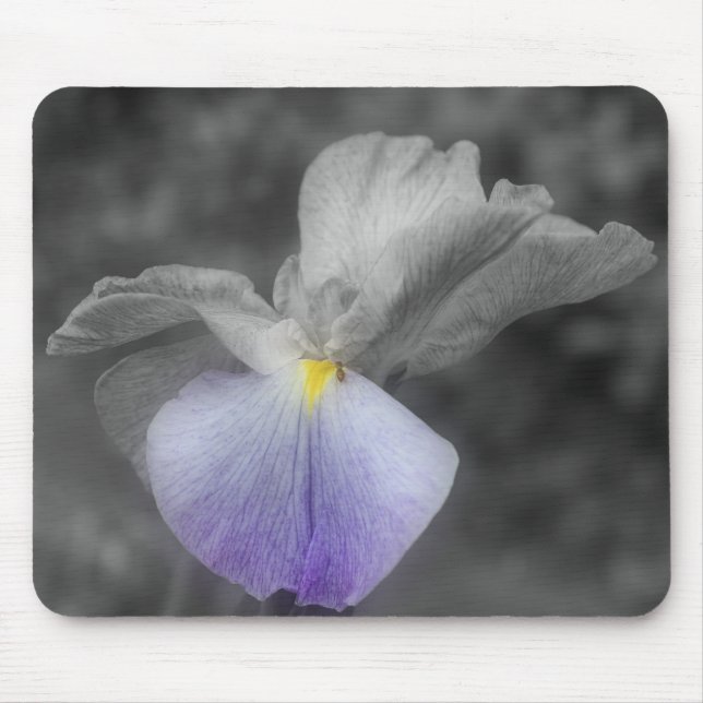 Japansk Iris Flower Black White Mousepad Musmatta (Framsidan)