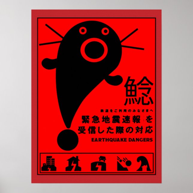 Japansk jordbävning Catfish Mythology Poster (Framsidan)