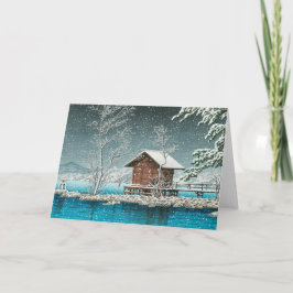 Japansk jul Snö Helgkort