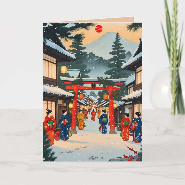 Japansk julkort helgkort (Framsida)