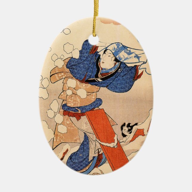 Japansk julprydnad för vintage julgransprydnad keramik (Framsidan)