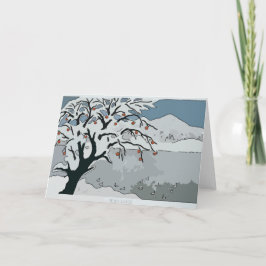 Japansk julsnö & berg helgkort