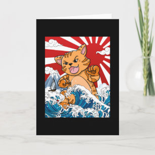 Japansk Kaiju Cat Anime Manga kawaii otaku Kort