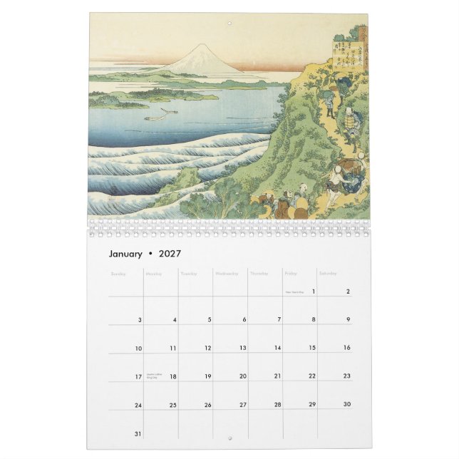 Japansk kalender för vintage (Jan 2027)
