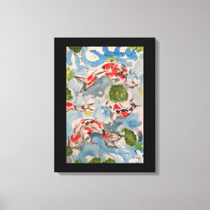 Japansk kanfas 18x24 för Koi vattenfärgtryck Canvastryck