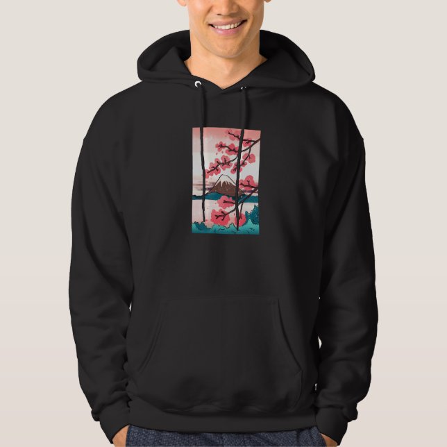 Japansk Kanji Cherry Blommar Tokio Japan Nature J Hoodie (Framsida)