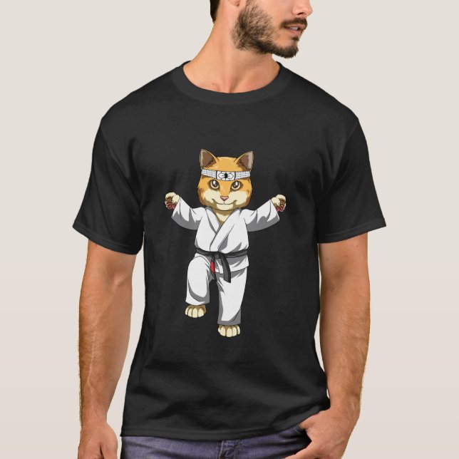 Japansk karate och Karetka Katt T Shirt (Framsida)