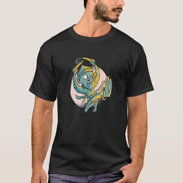 Japansk karatemonkey med bananer t shirt (Framsida)