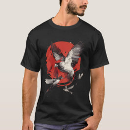 Japansk kardinalfågel Röd sol bläck tvätt konst. 2 T Shirt