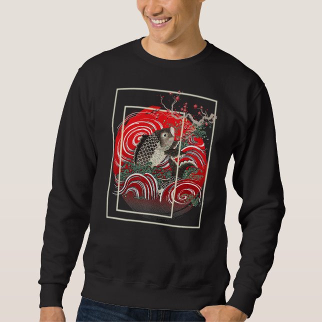 Japansk karp Fish Japansk koi Lång Ärmad Tröja (Framsida)