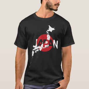 Japansk kartflagga souvenir slitna Japan familj T Shirt