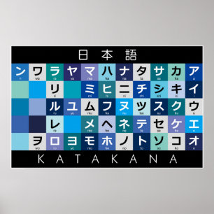 Japansk Katakana bord Poster