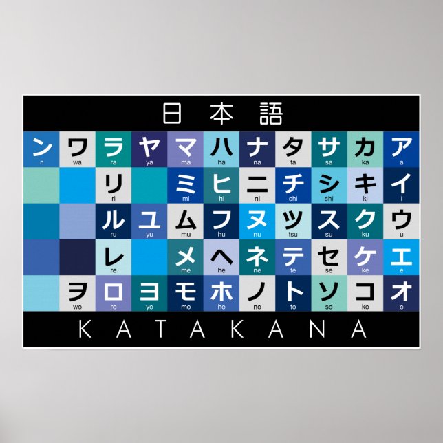 Japansk Katakana bord Poster (Framsidan)