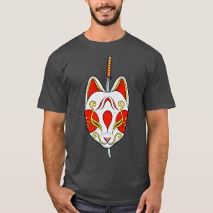 Japansk Katana Anime Mask Manga Cat (2) T Shirt