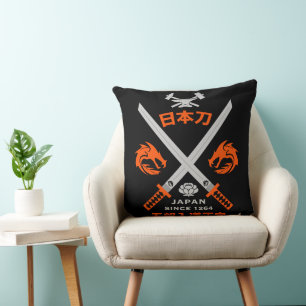 Japansk Katana Sword Kudde