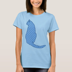 Japansk katt - blå Kimono-utskrift T Shirt