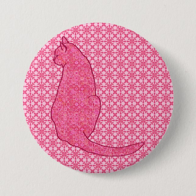 Japansk katt - Fuchsia Rosa Batik Knapp (Framsida)