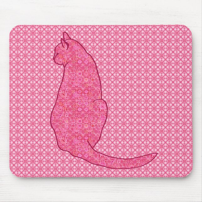 Japansk katt - Fuchsia Rosa Batik Musmatta (Framsidan)