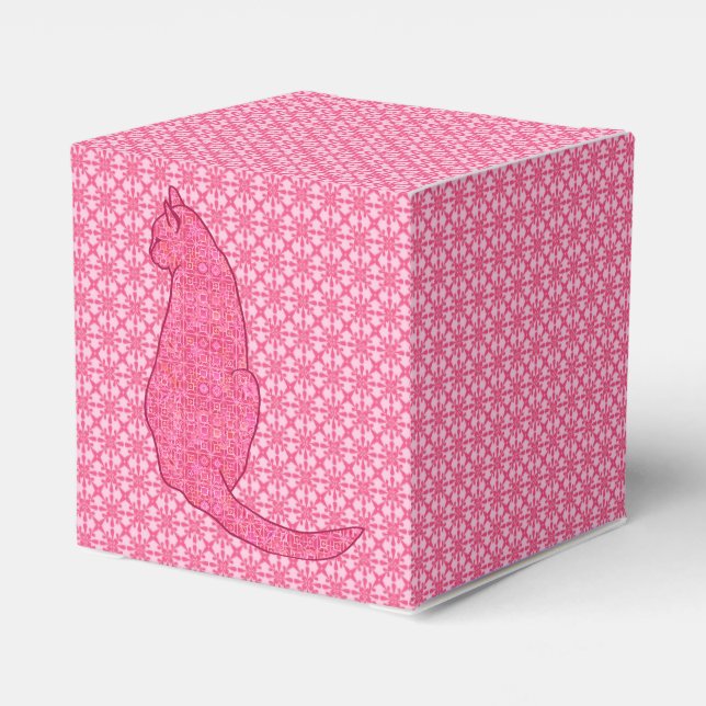 Japansk katt - Fuchsia Rosa Batik Presentaskar (Baksidan Sidan)