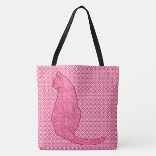 Japansk katt - Fuchsia Rosa Batik Tygkasse