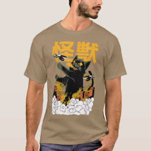 Japansk katt Japan Kaiju Monster Manga Anime  T Shirt