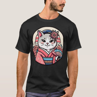 Japansk katt Kimono meow T Shirt