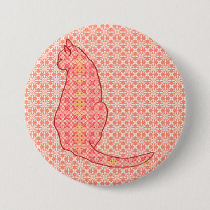 Japansk katt - korall Orange Batik Knapp
