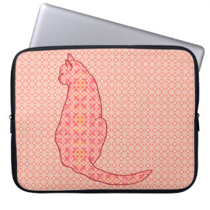 Japansk katt - korall Orange Batik Laptop Sleeve