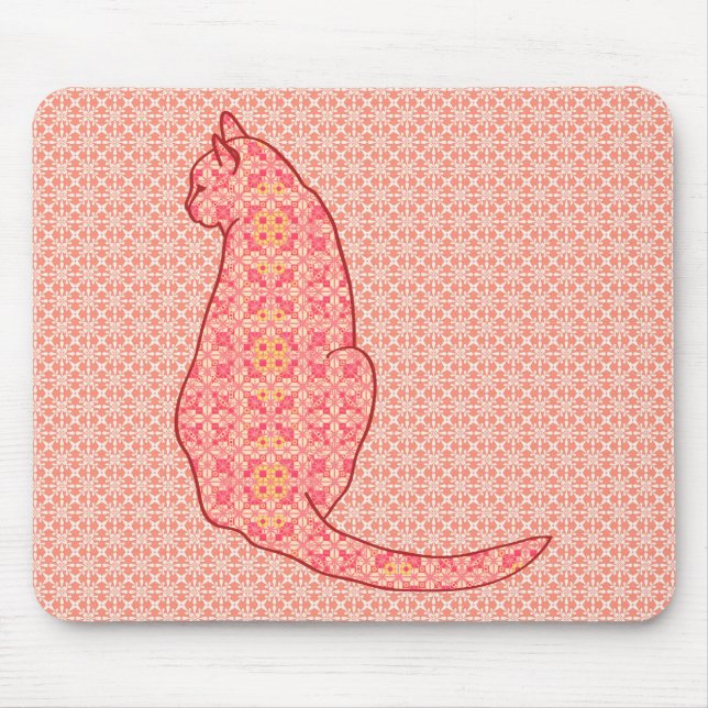 Japansk katt - korall Orange Batik Musmatta (Framsidan)