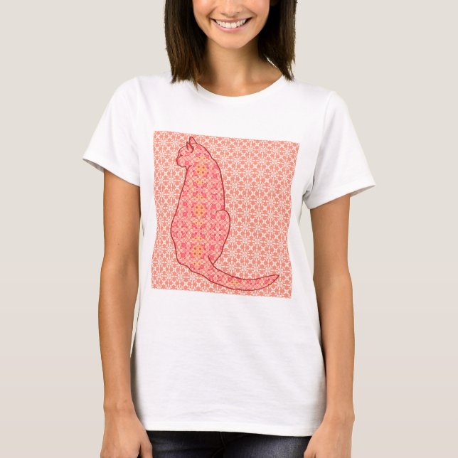 Japansk katt - korall Orange Batik Tröja (Framsida)