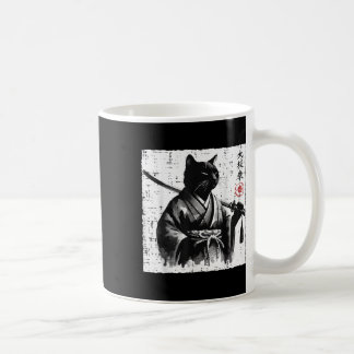 Japansk katt Samurai Tai Chi Ninja Art Manar Boys Kaffemugg