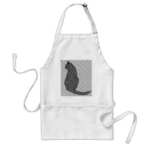 Japansk katt - svart och vit Kimono-utskrift Förkläde